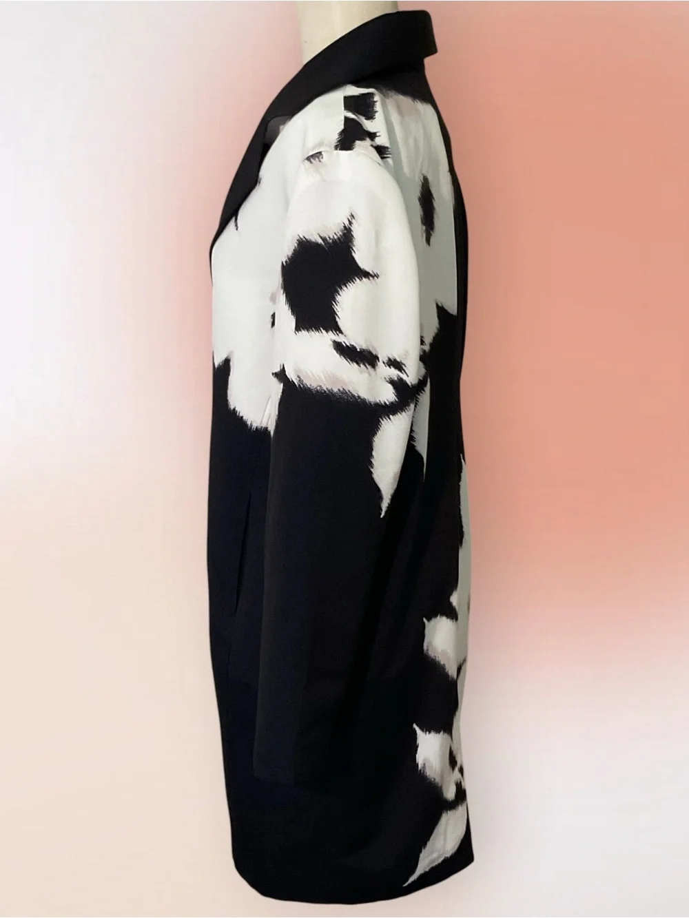 Chico’s Black and White Floral “Florence Mirage” Topper Jacket Size 1 Reg 8/10 M